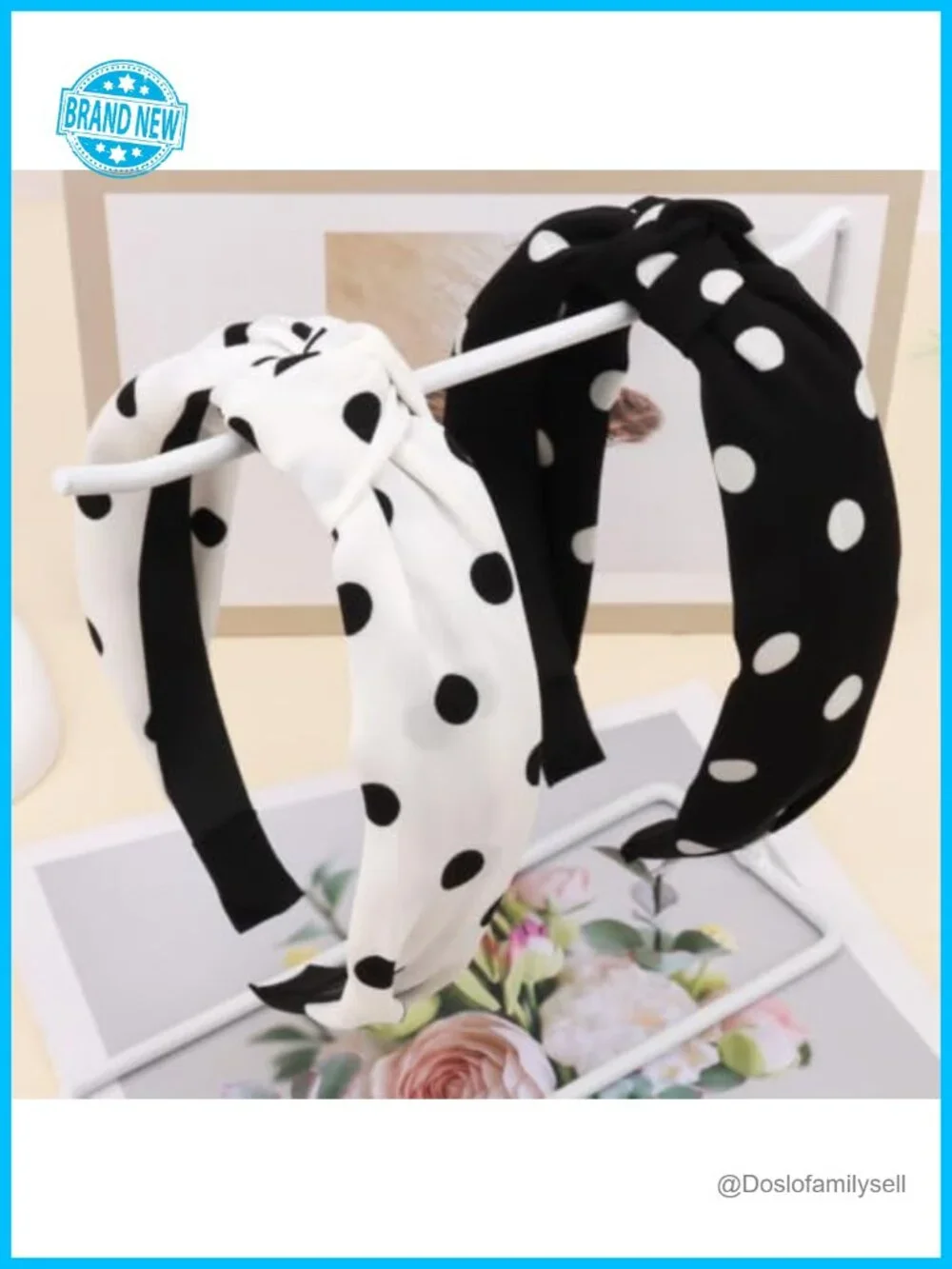 Polka Dot Knotted Headbands, Thin Cloth Fabric, Lightweight Hair Accessories